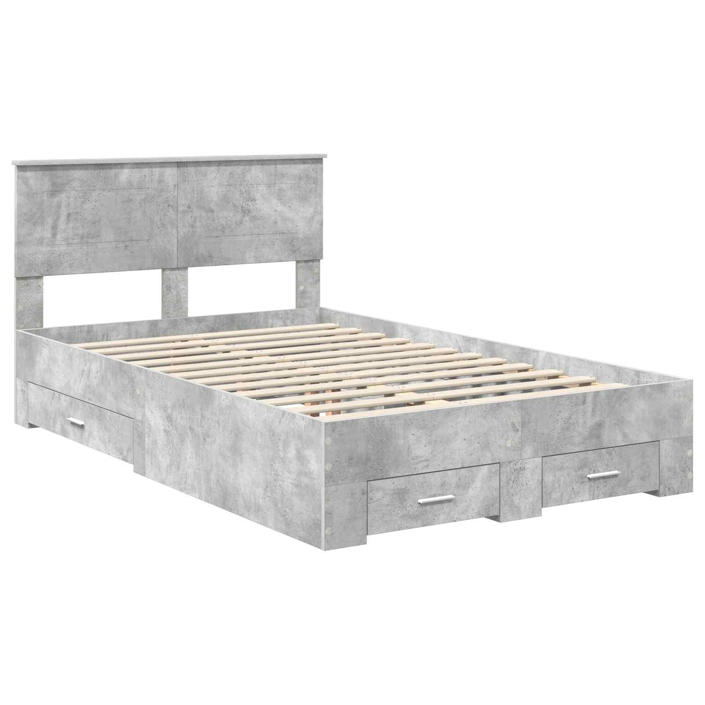Sengestamme med skuff Betonggrå 120 x 190 cm Konstruert tre