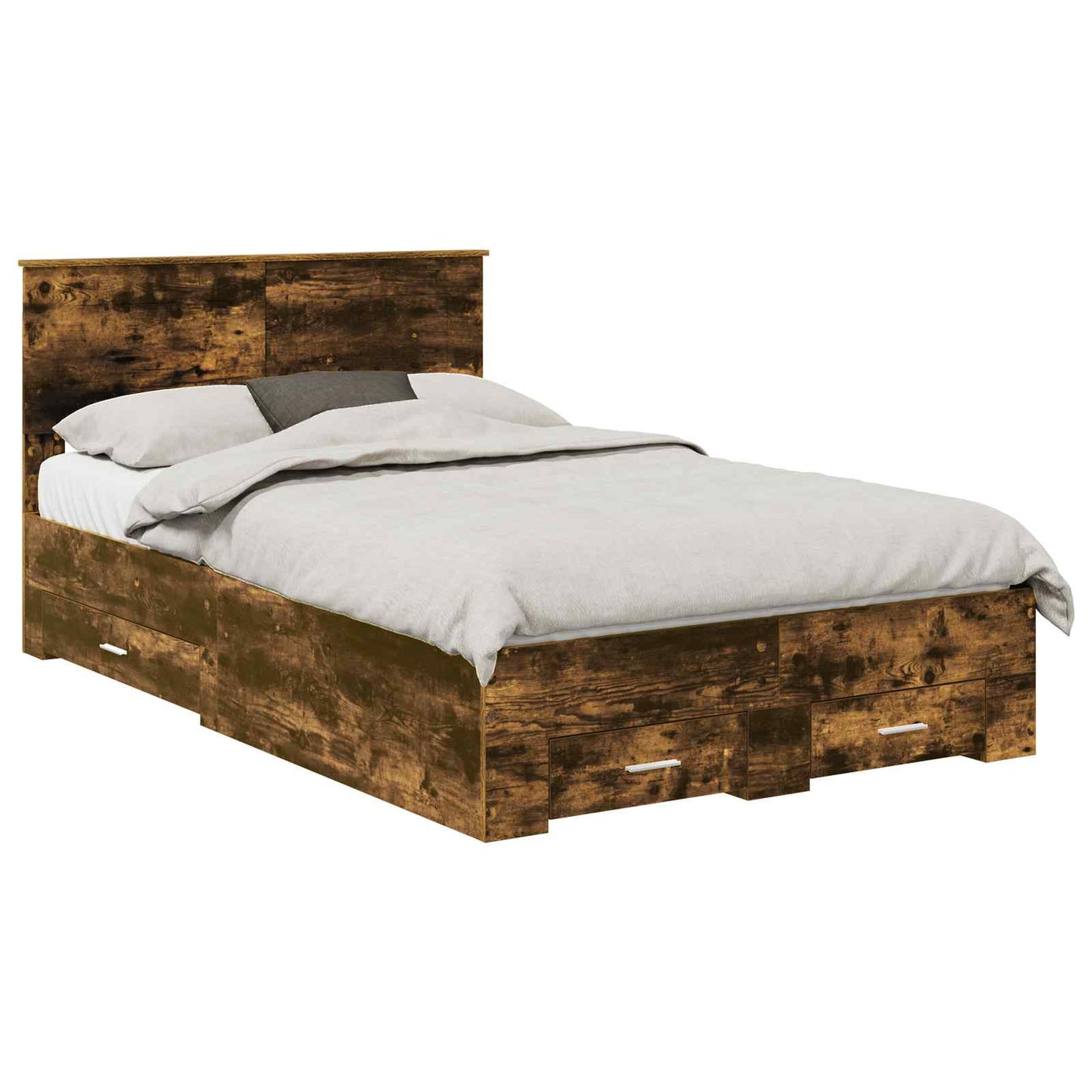 Sengestamme med hodegjerde Røkt eik 120 x 190 cm Konstruert tre