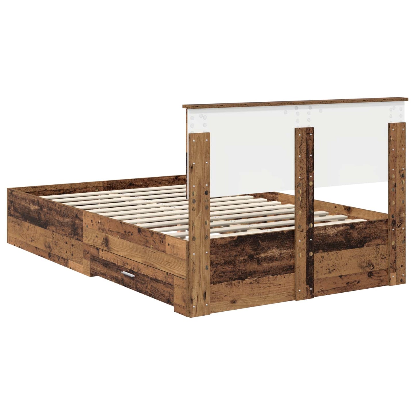 Sengestamme med skuff Gammelt tre 120 x 190 cm Konstruert tre