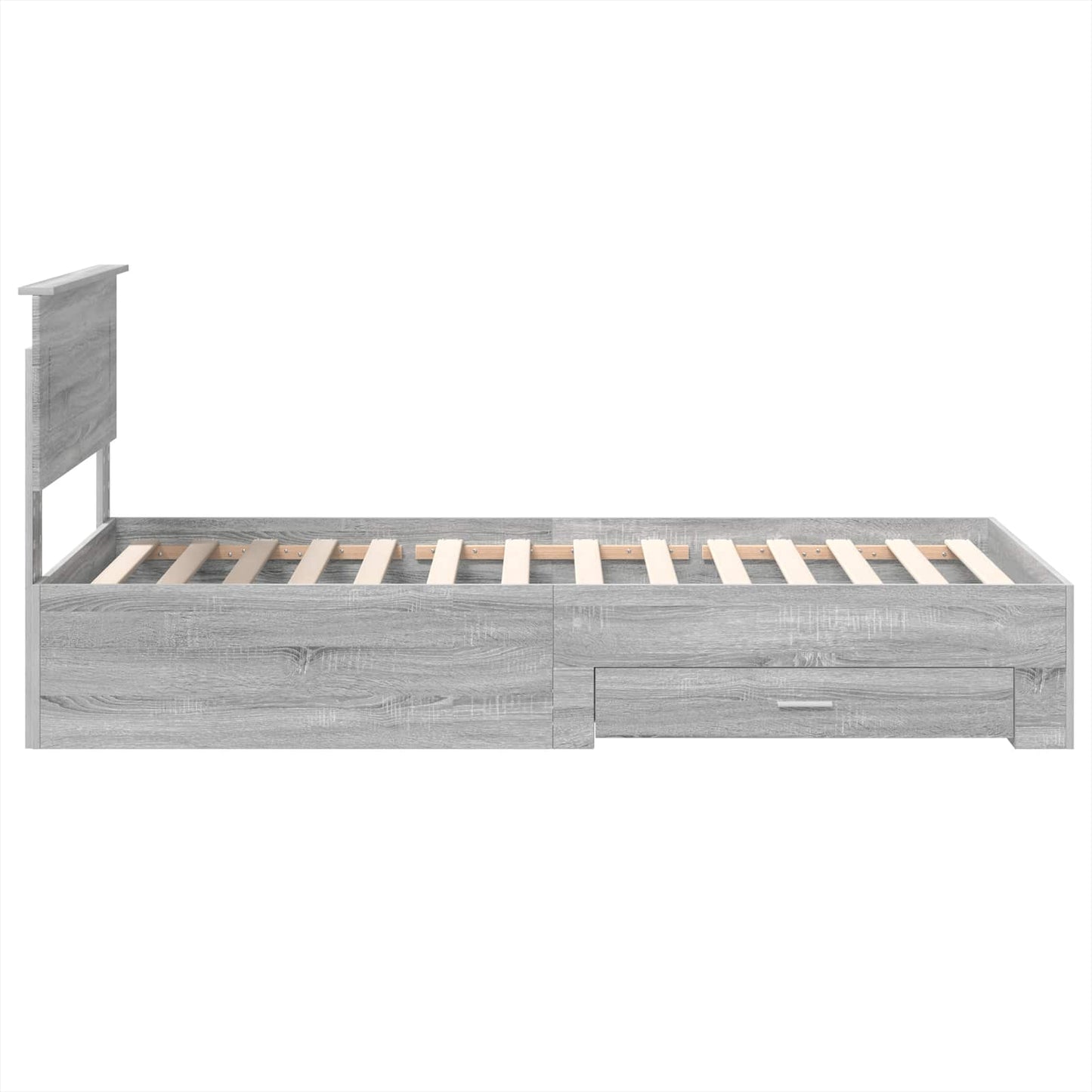Sengestamme Grå Sonoma og Sølv 75 x 190 cm Konstruert tre