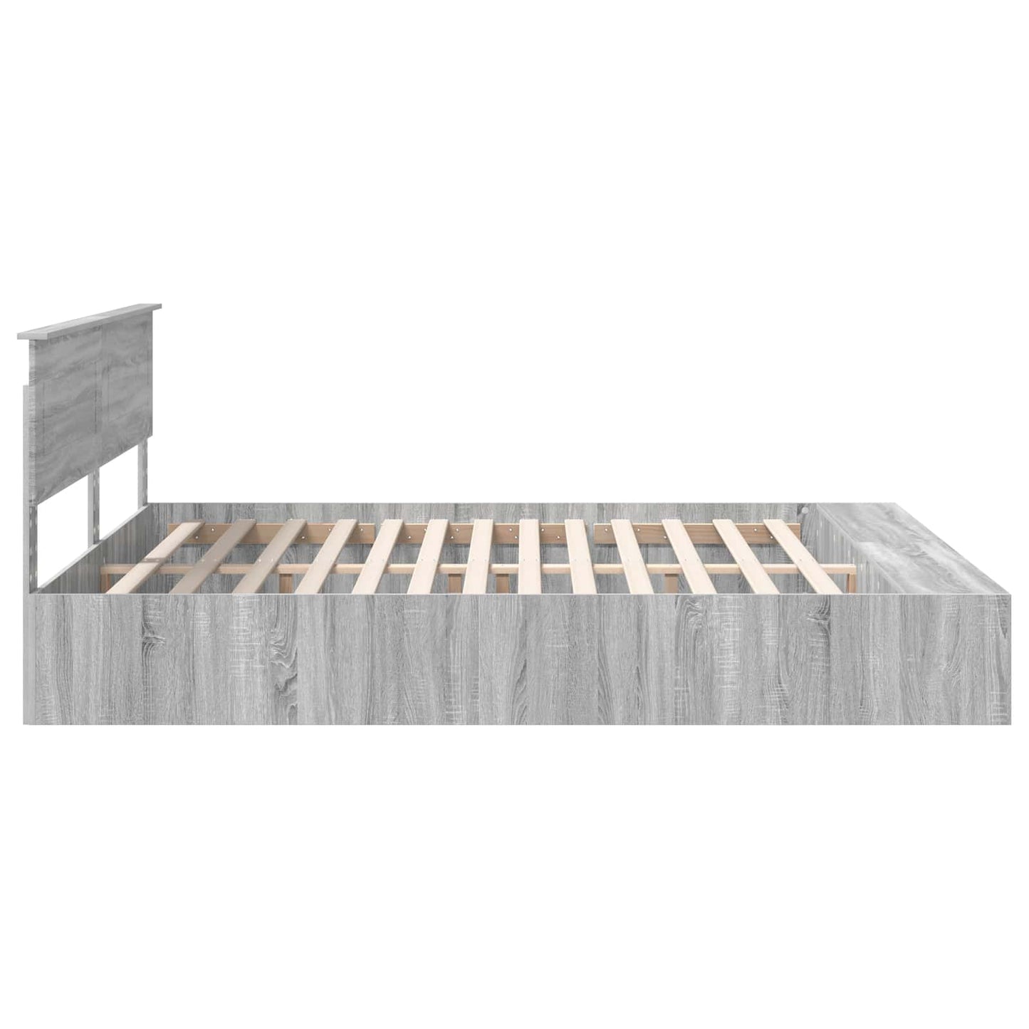 Sengestamme med hylle Grå Sonoma 200 x 200 cm Konstruert tre