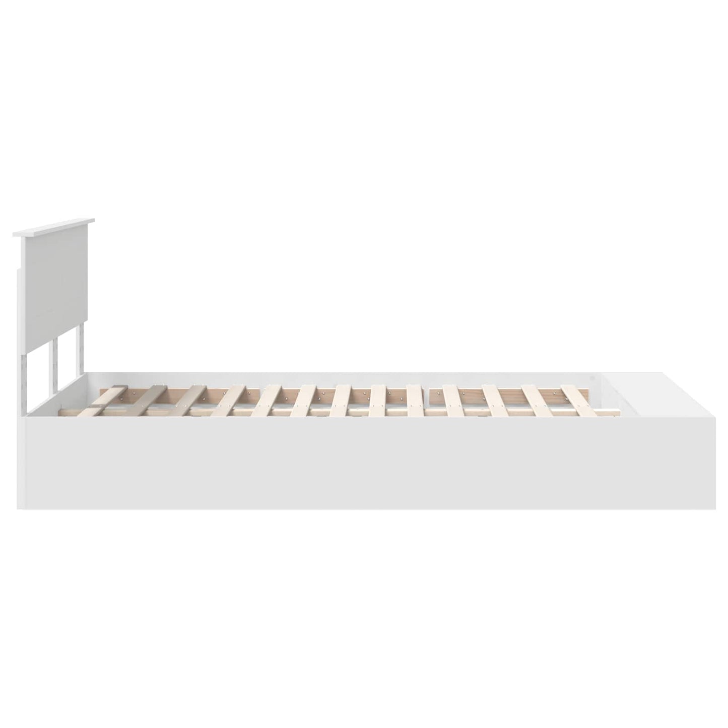 Sengestamme med hylle Hvit 135 x 190 cm Konstruert tre