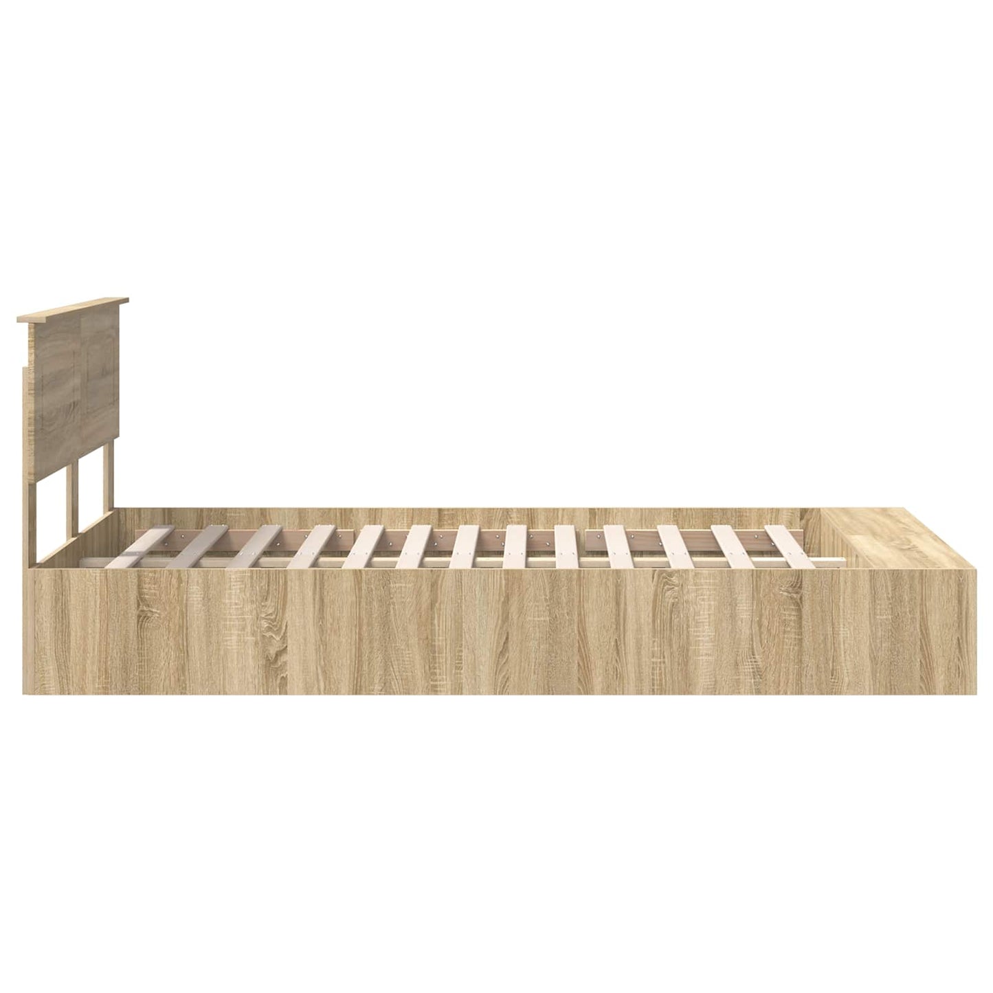 Sengestamme med hylle Sonoma eik 135 x 190 cm Konstruert tre