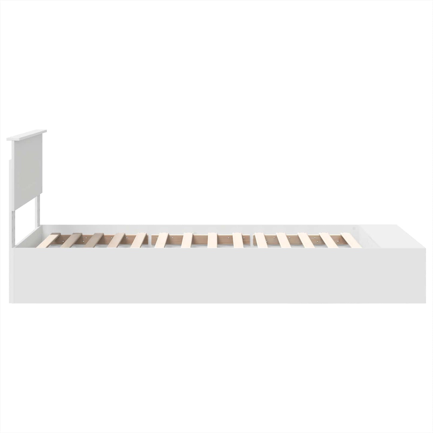 Sengestamme med hylle Hvit 75 x 190 cm Konstruert tre