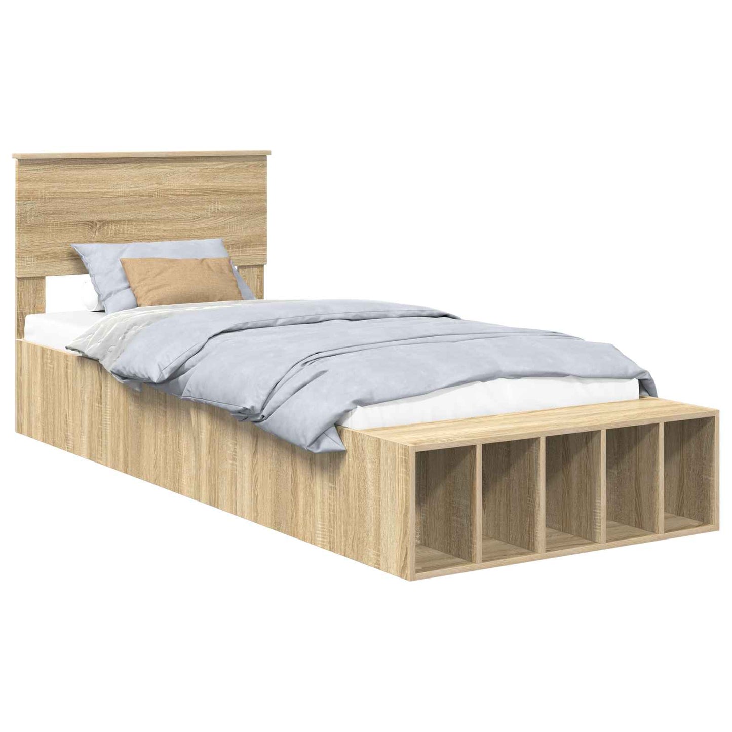 Sengestamme med hylle Sonoma eik 75 x 190 cm Konstruert tre
