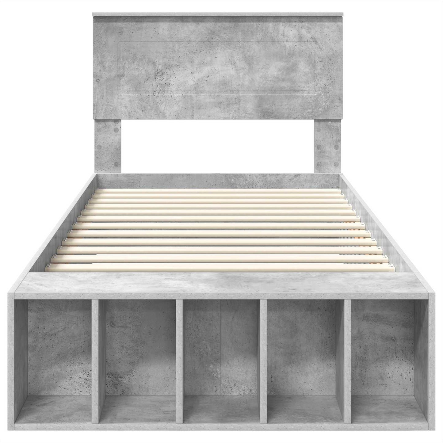 Sengestamme med hylle Betonggrå 70 x 190 cm Konstruert tre