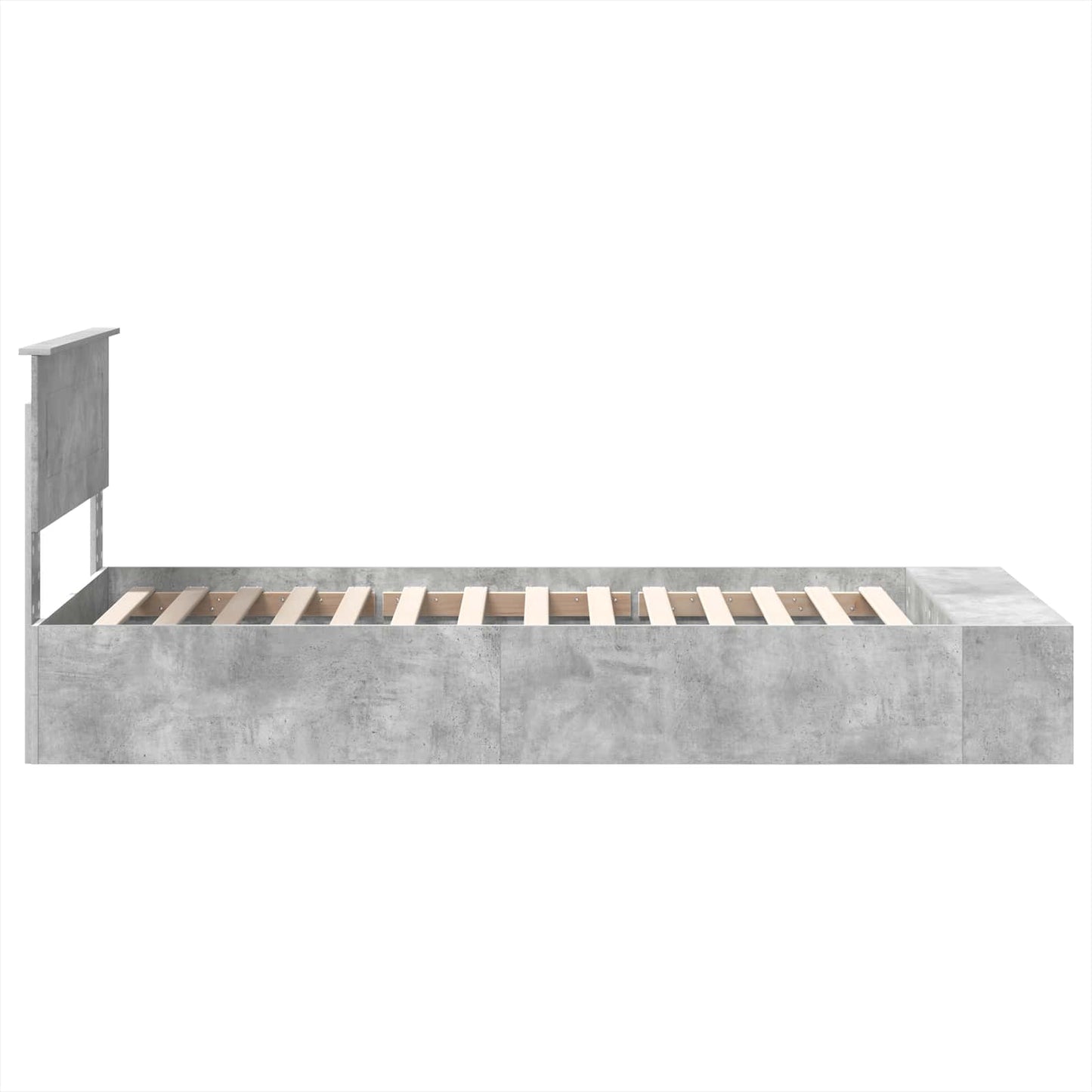 Sengestamme med hylle Betonggrå 70 x 190 cm Konstruert tre