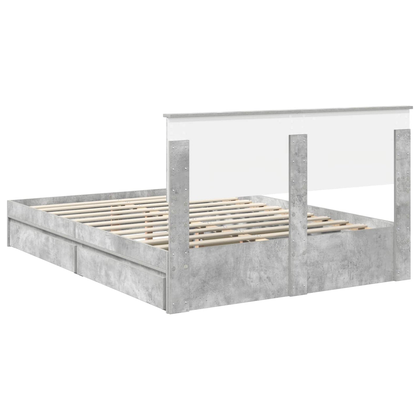 Seng med Oppbevaring Betonggrå 150 x 200 cm Konstruert tre