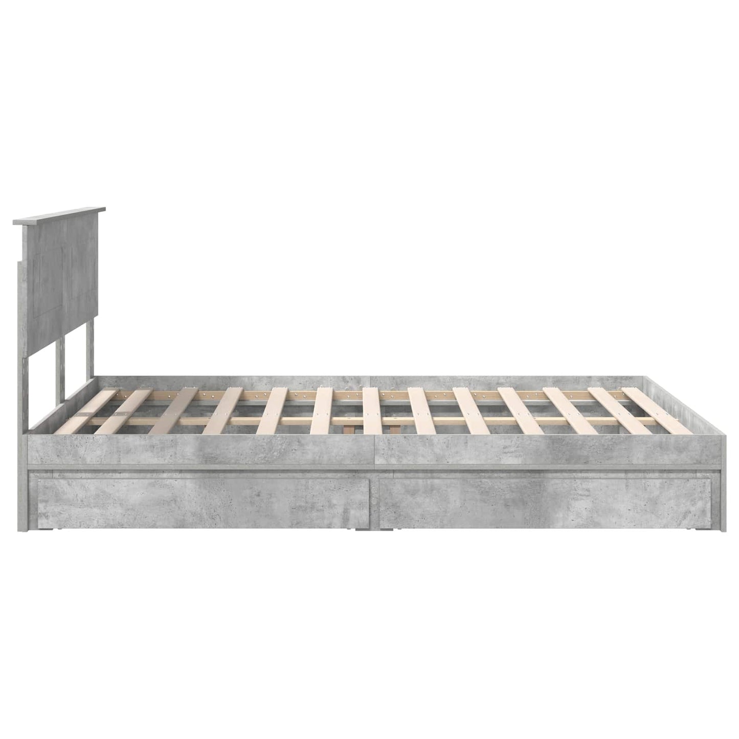 Seng med Oppbevaring Betonggrå 150 x 200 cm Konstruert tre