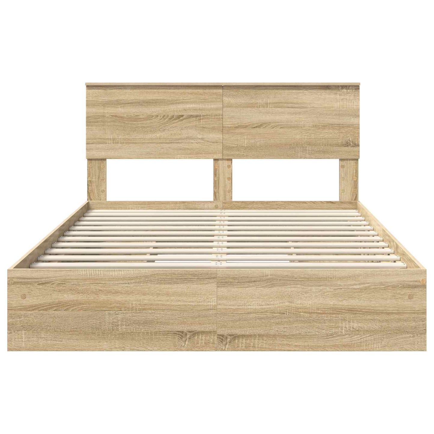 Seng med Oppbevaring Sonoma eik 140 x 200 cm Konstruert tre