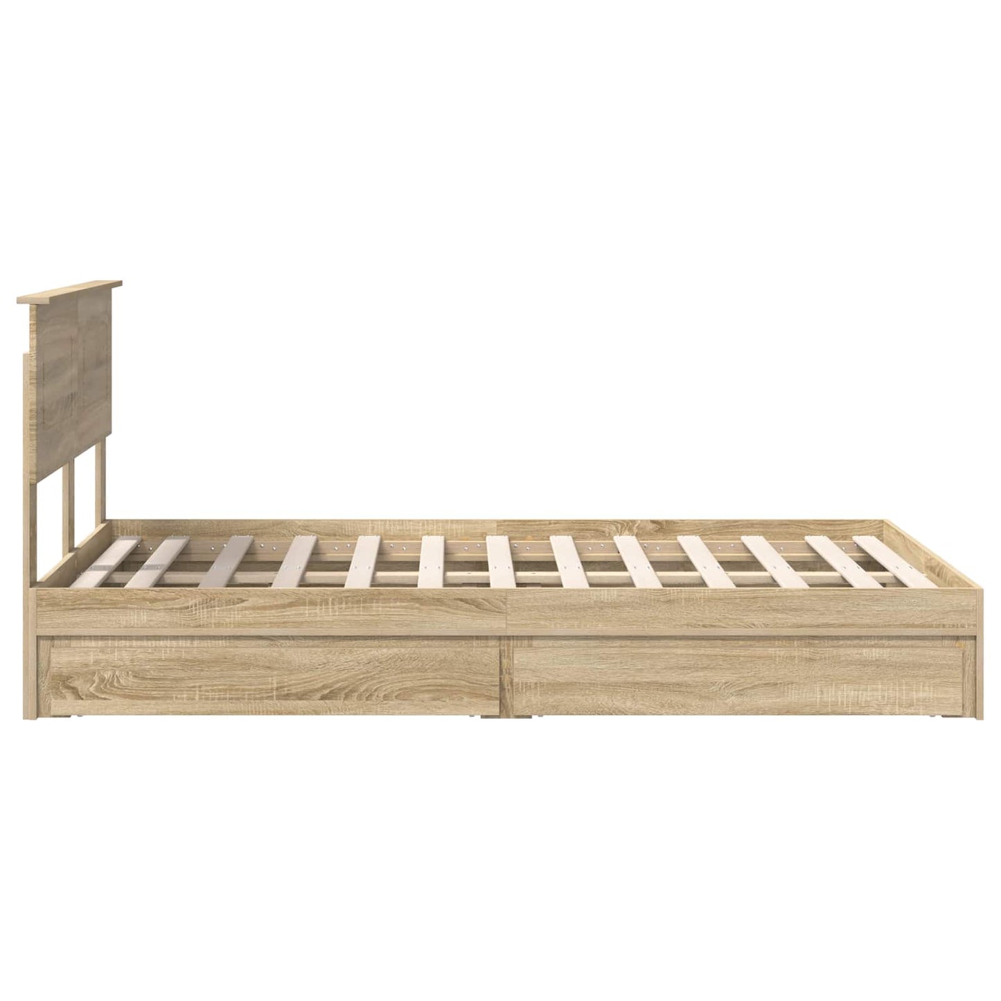 Seng med Oppbevaring Sonoma eik 135 x 190 cm Konstruert tre