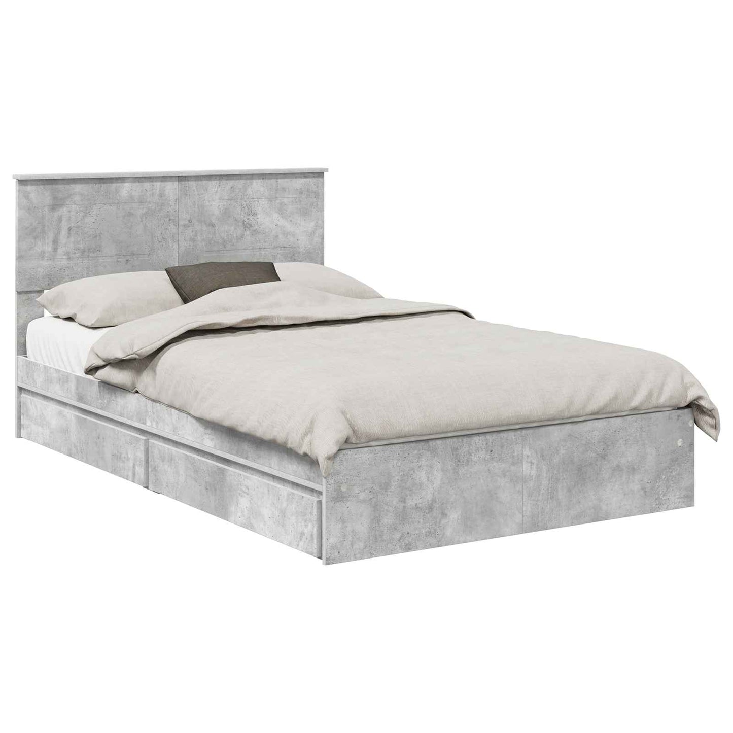 Seng med Oppbevaring Betonggrå 135 x 190 cm Konstruert tre