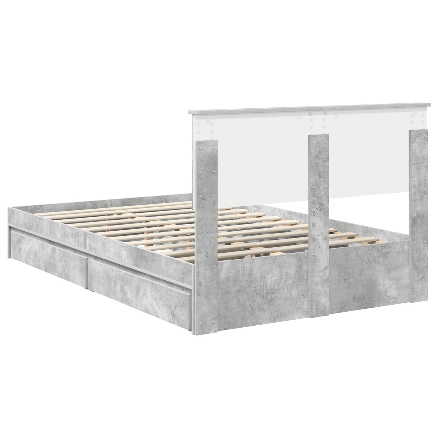 Seng med Oppbevaring Betonggrå 135 x 190 cm Konstruert tre