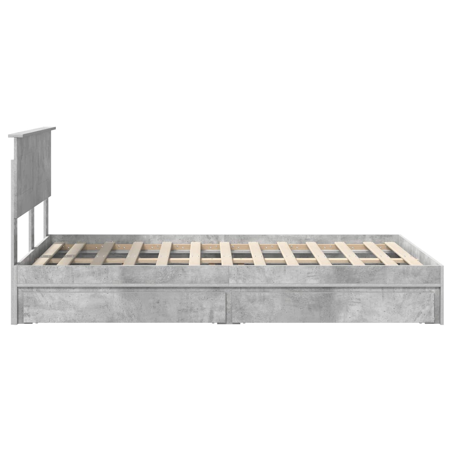 Seng med Oppbevaring Betonggrå 135 x 190 cm Konstruert tre