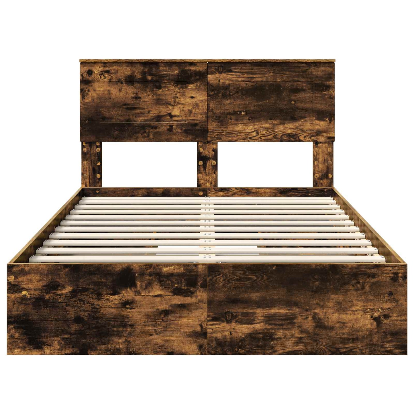 Seng med Oppbevaring Røkt eik 135 x 190 cm Konstruert tre