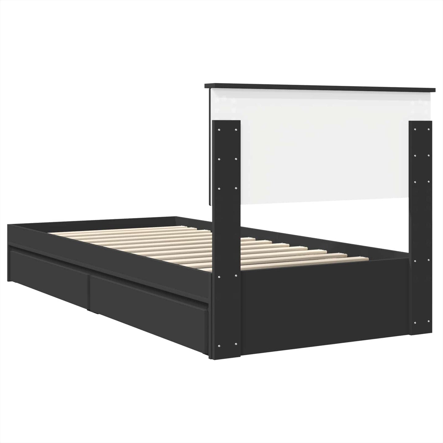 Seng med Oppbevaring med skuff Svart 90 x 190 cm Konstruert tre