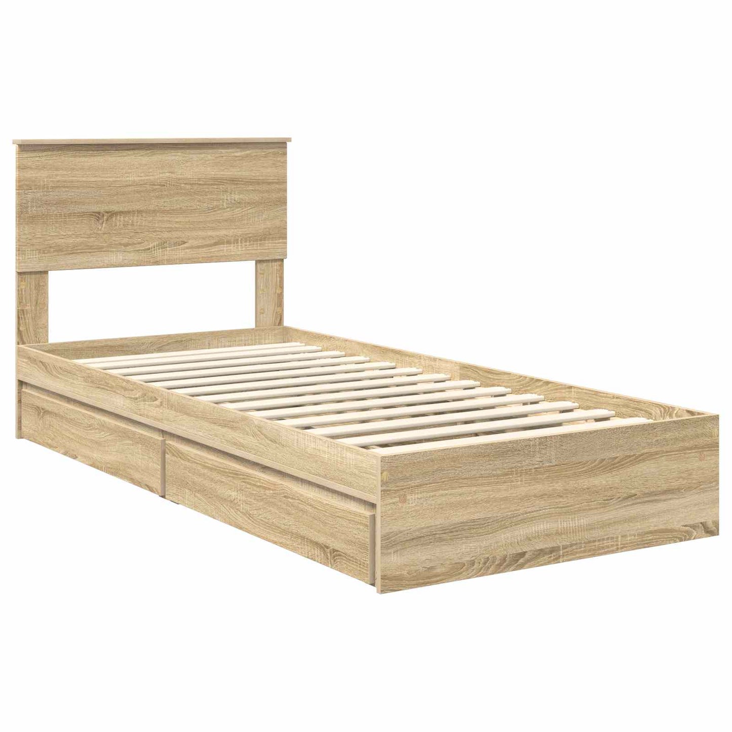 Seng med Oppbevaring Sonoma eik 75 x 190 cm Konstruert tre