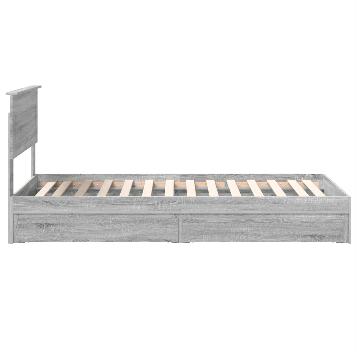 Seng med Oppbevaring Grå Sonoma 75 x 190 cm Konstruert tre