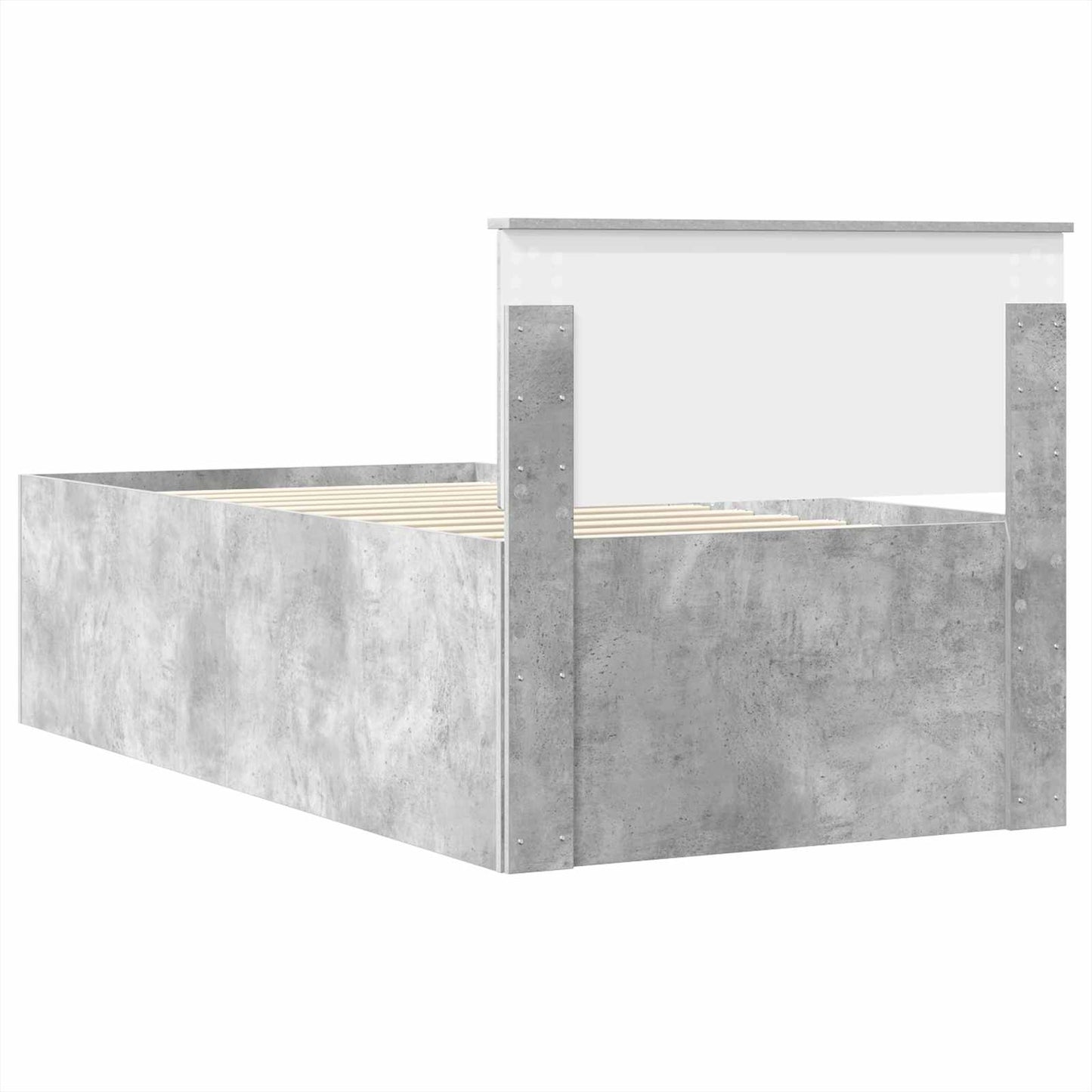 Seng med skuff Betong Grå og Svart 100 x 200 cm Konstruert tre