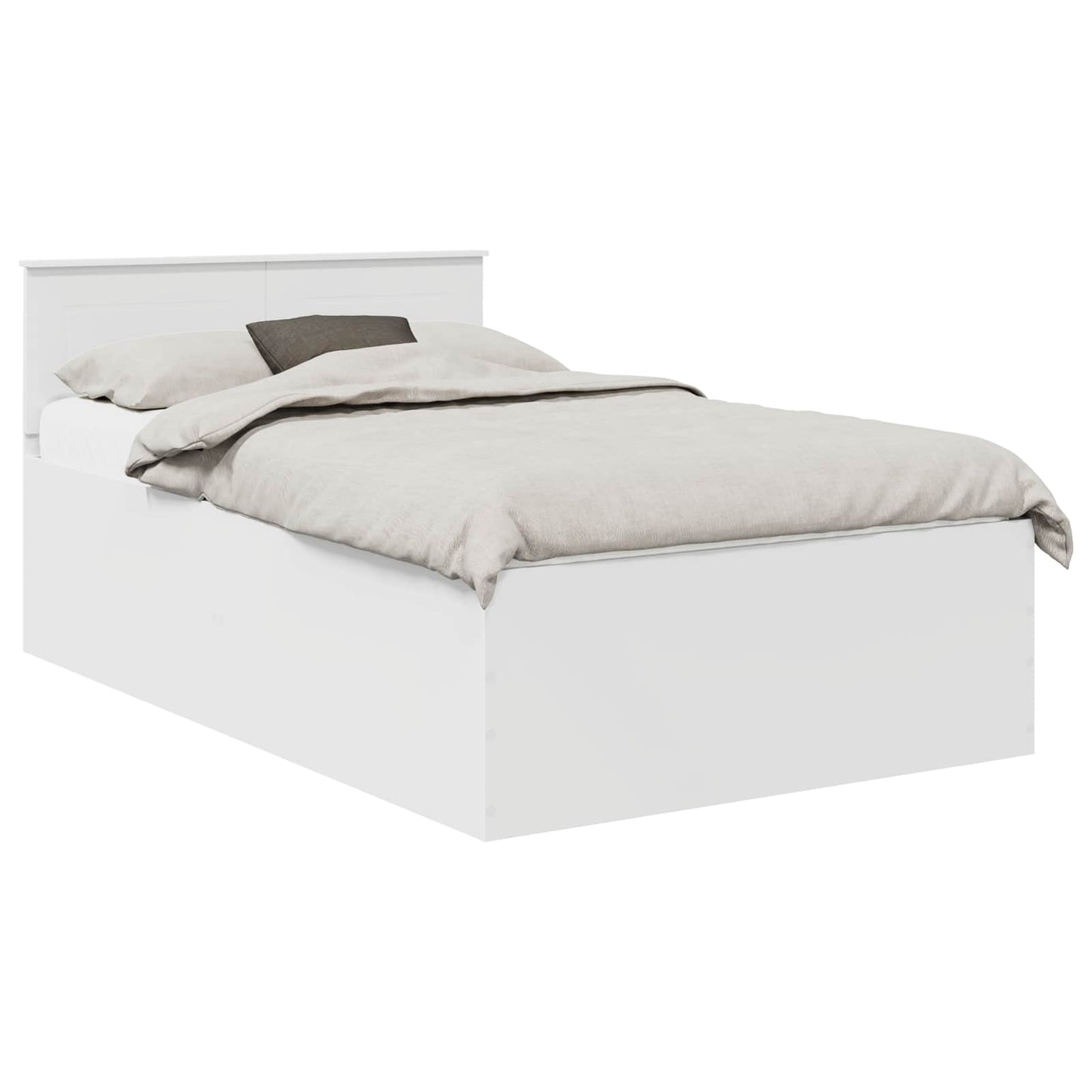 Sengestamme med hodegjerde Hvit 135 x 190 cm Konstruert tre