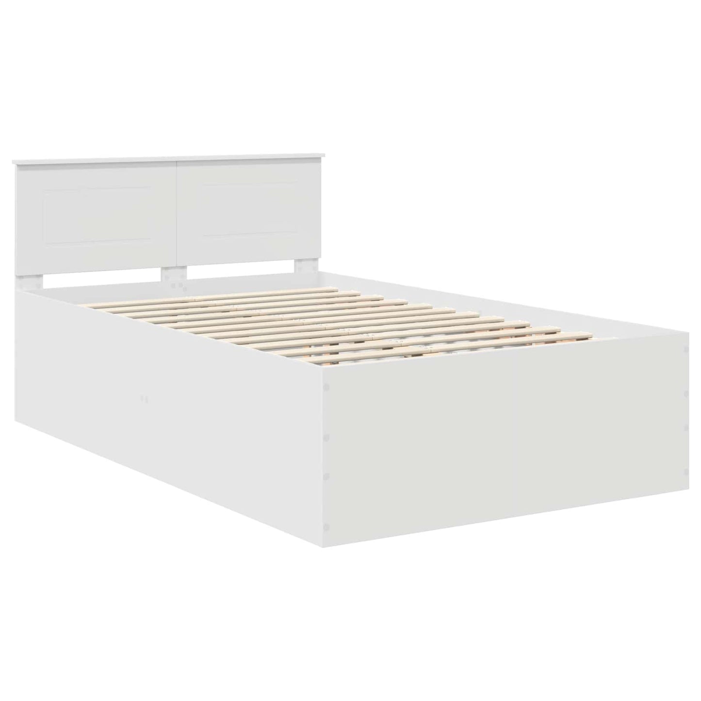 Sengestamme med hodegjerde Hvit 135 x 190 cm Konstruert tre