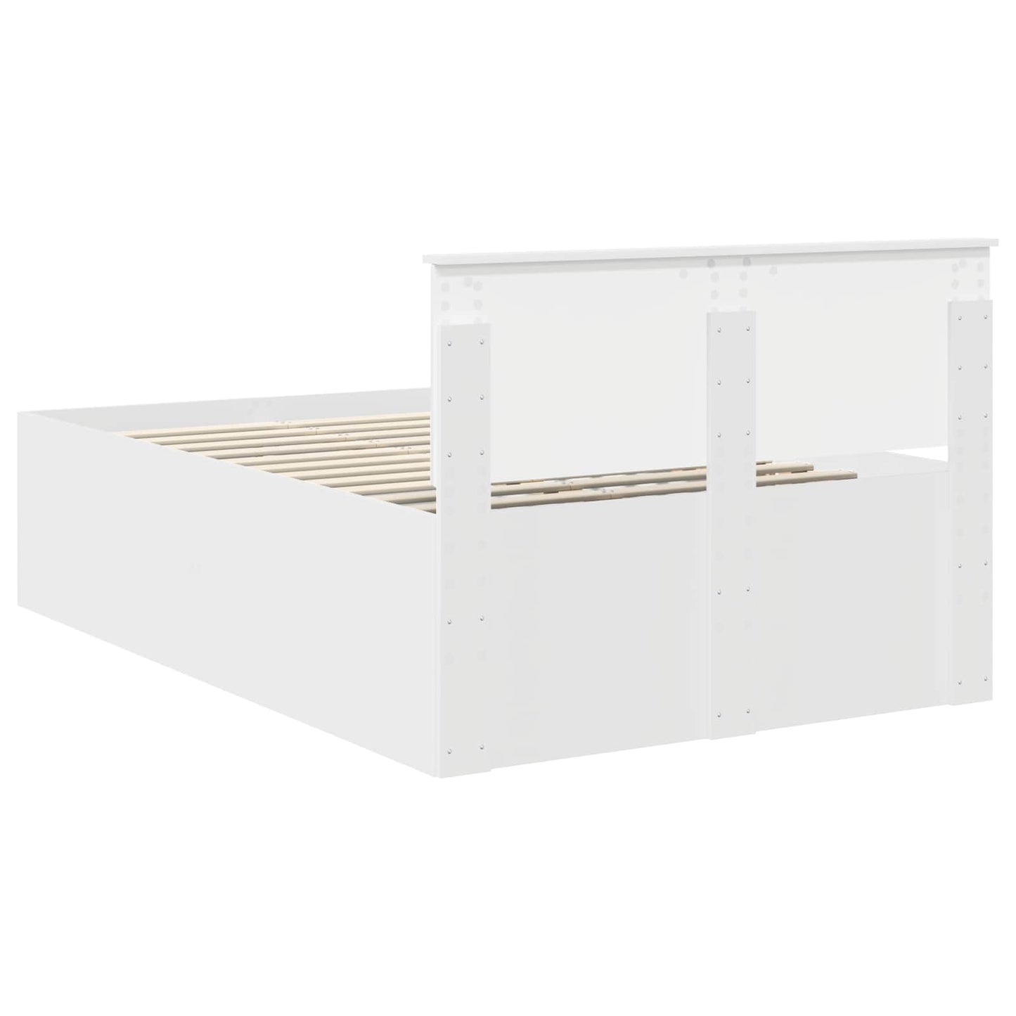 Sengestamme med hodegjerde Hvit 135 x 190 cm Konstruert tre