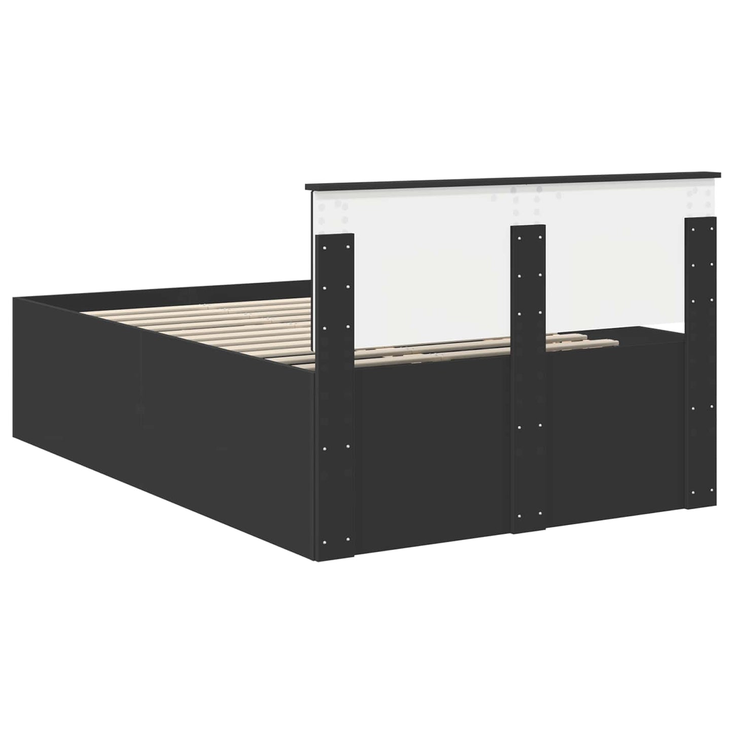 Sengestamme med hodegjerde Svart 120 x 200 cm Konstruert tre
