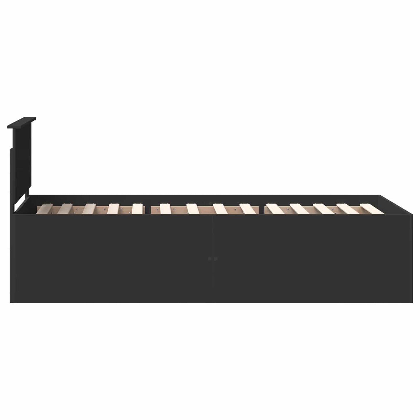 Sengestamme med hodegjerde Svart 75 x 190 cm Konstruert tre