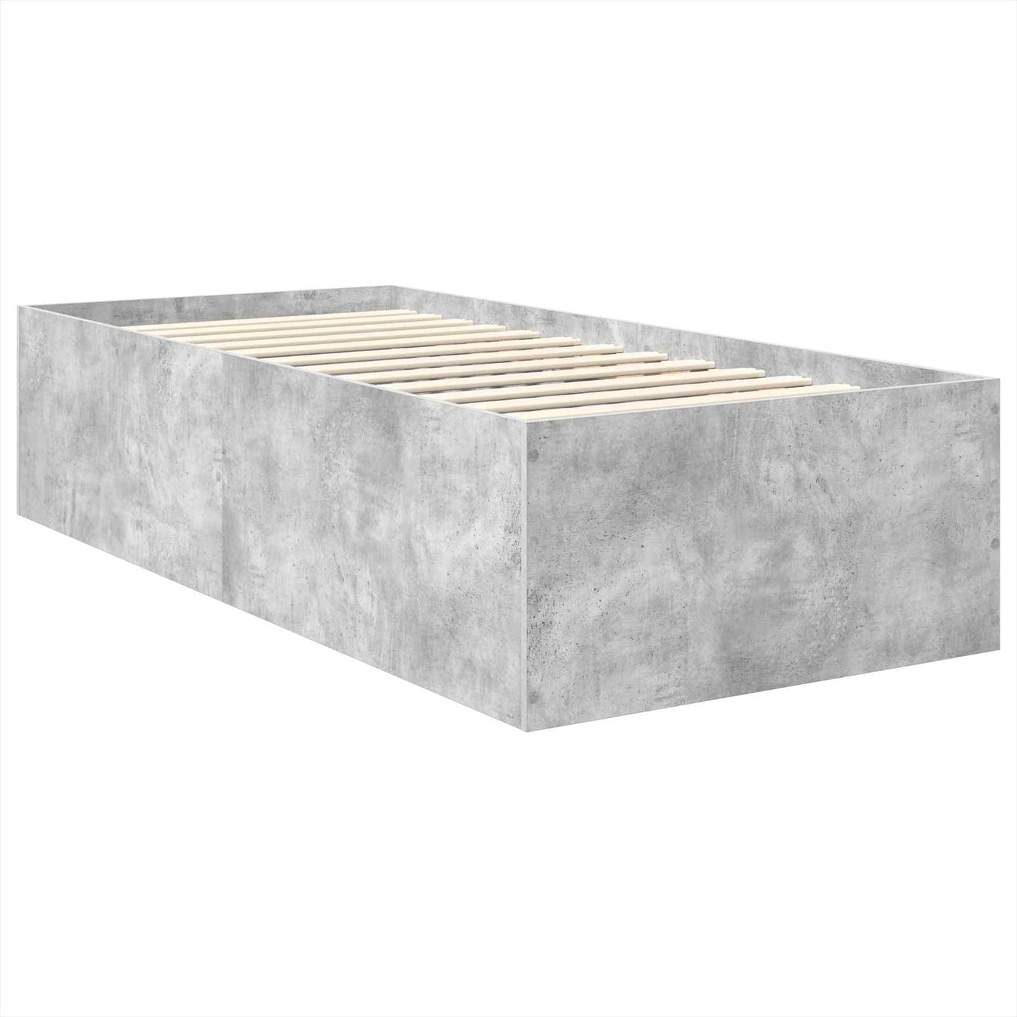 Sengestamme med hodegjerde Betonggrå 75 x 190 cm Konstruert tre