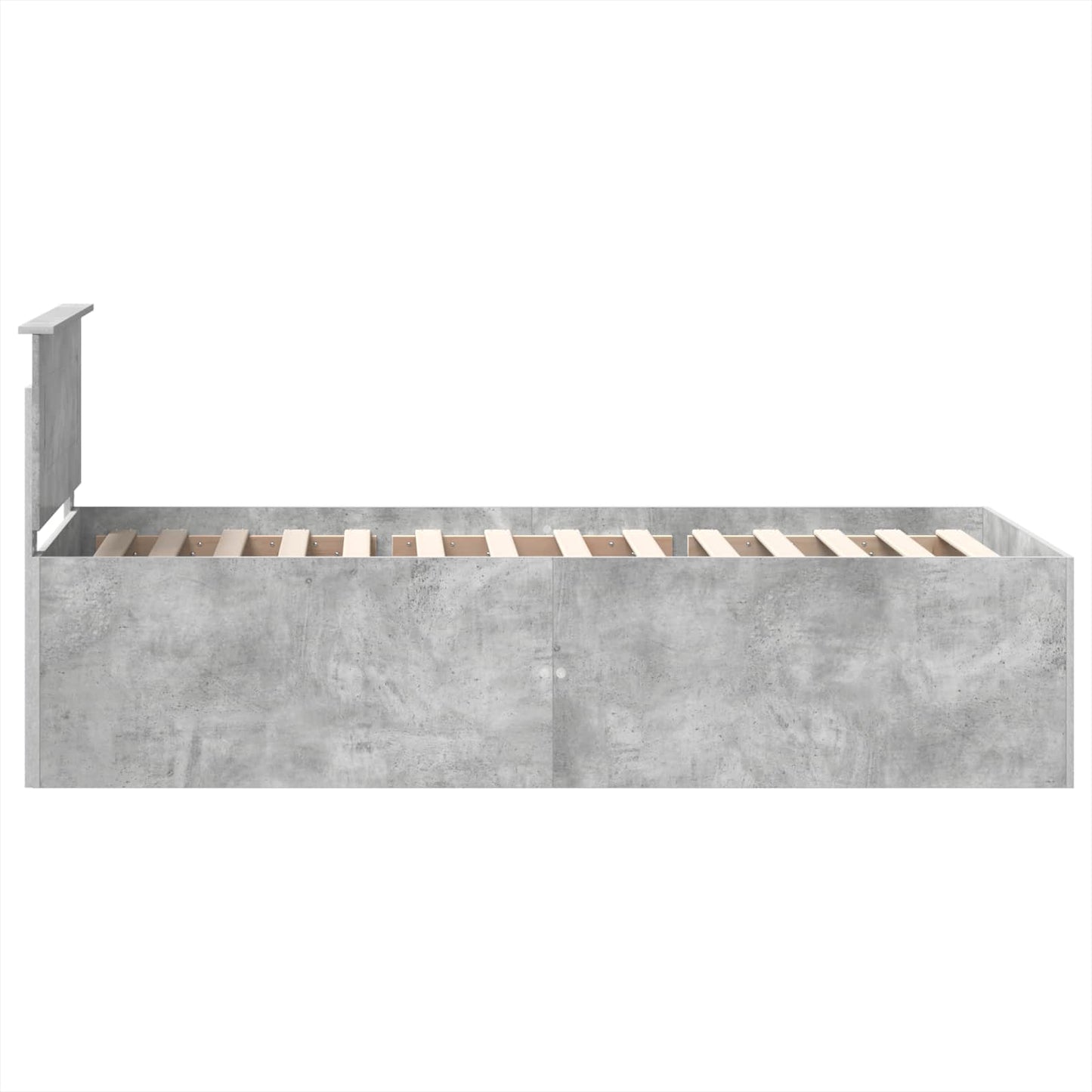 Sengestamme med hodegjerde Betonggrå 75 x 190 cm Konstruert tre