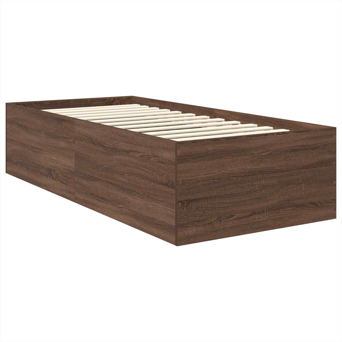 Sengestamme med hodegjerde Brun Eik 75 x 190 cm Konstruert tre