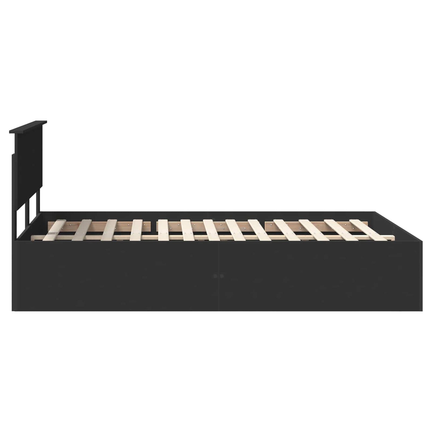 Sengestamme med hodegjerde Svart 150 x 200 cm Konstruert tre