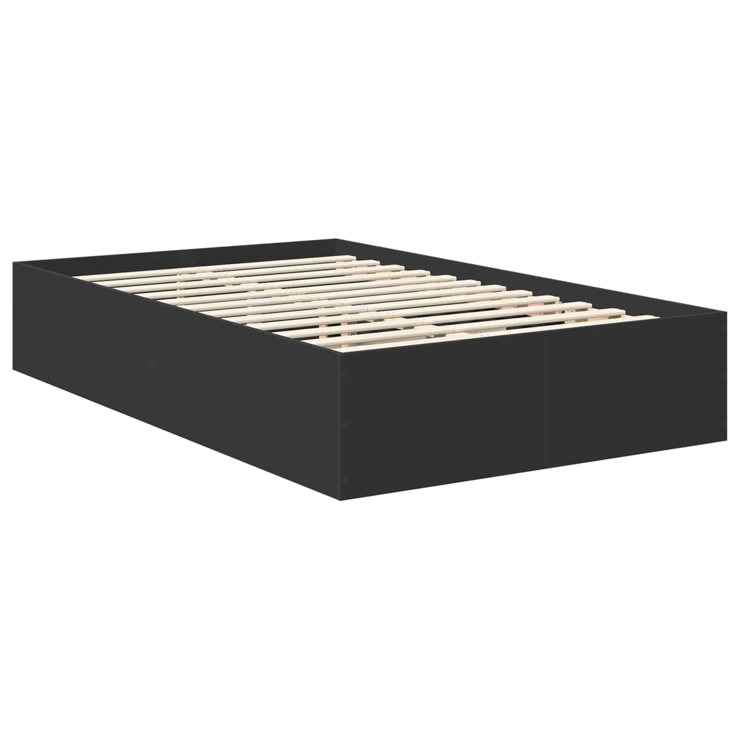 Sengestamme med hodegjerde Svart 135 x 190 cm Konstruert tre