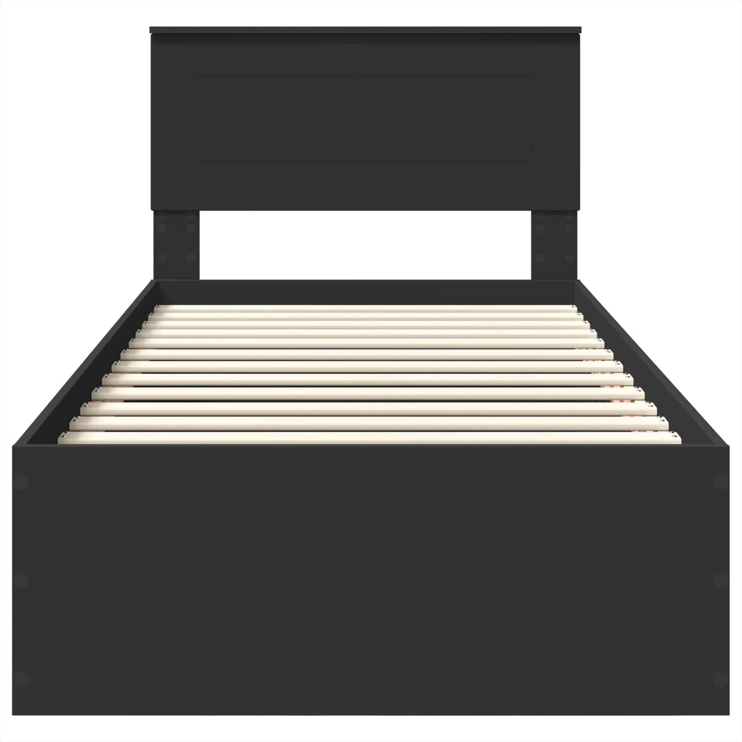 Sengestamme med hodegjerde Svart 100 x 200 cm Konstruert tre