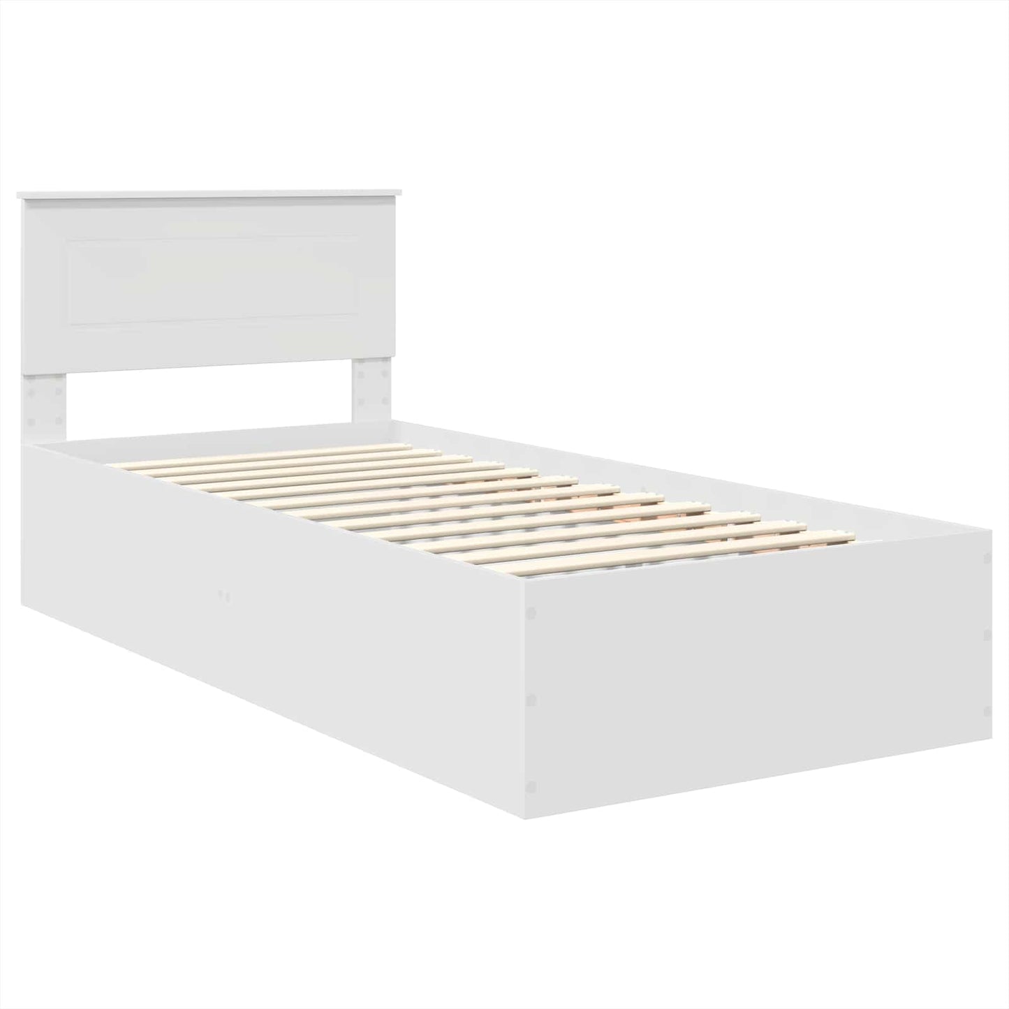 Sengestamme med hodegjerde Hvit 75 x 190 cm Konstruert tre