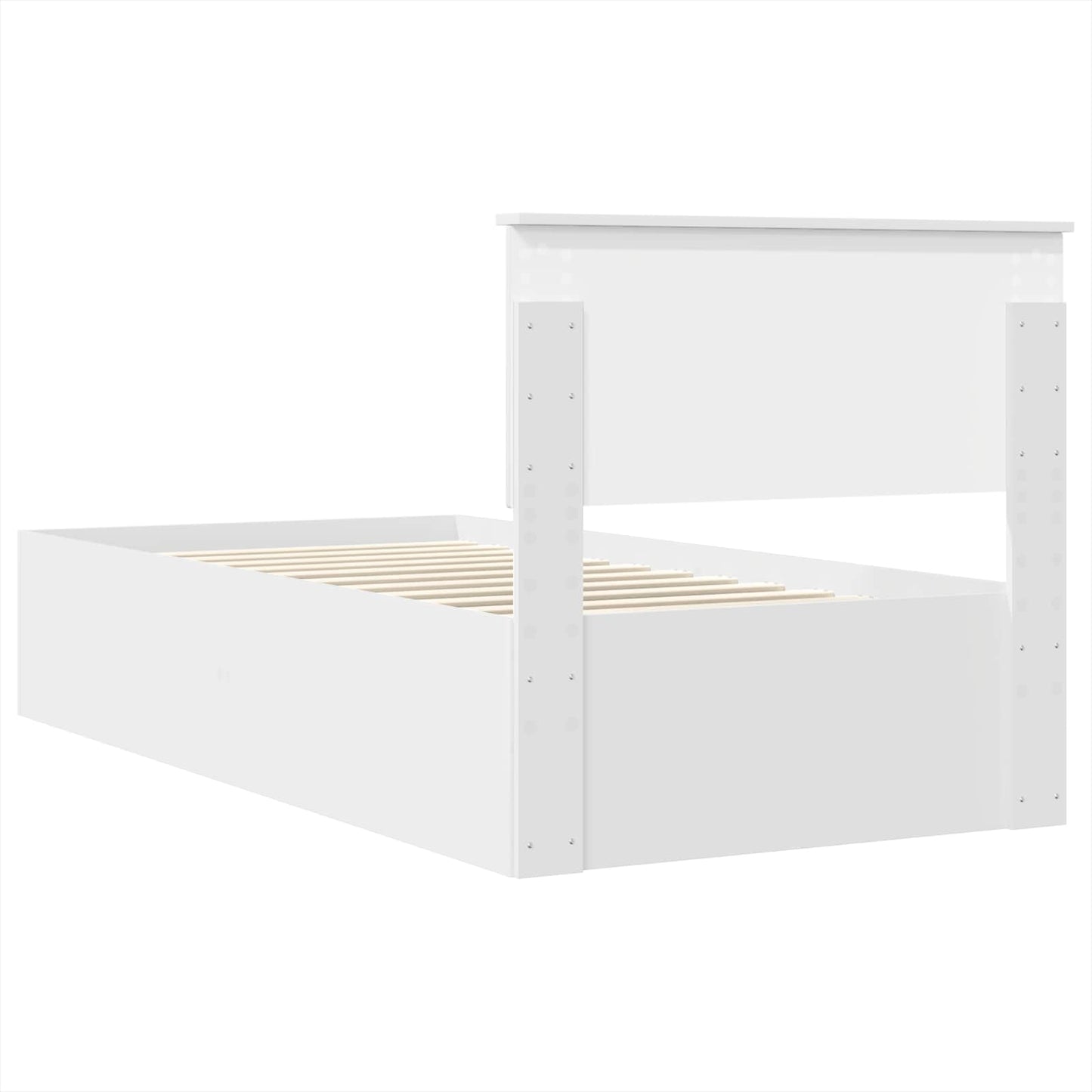 Sengestamme med hodegjerde Hvit 75 x 190 cm Konstruert tre