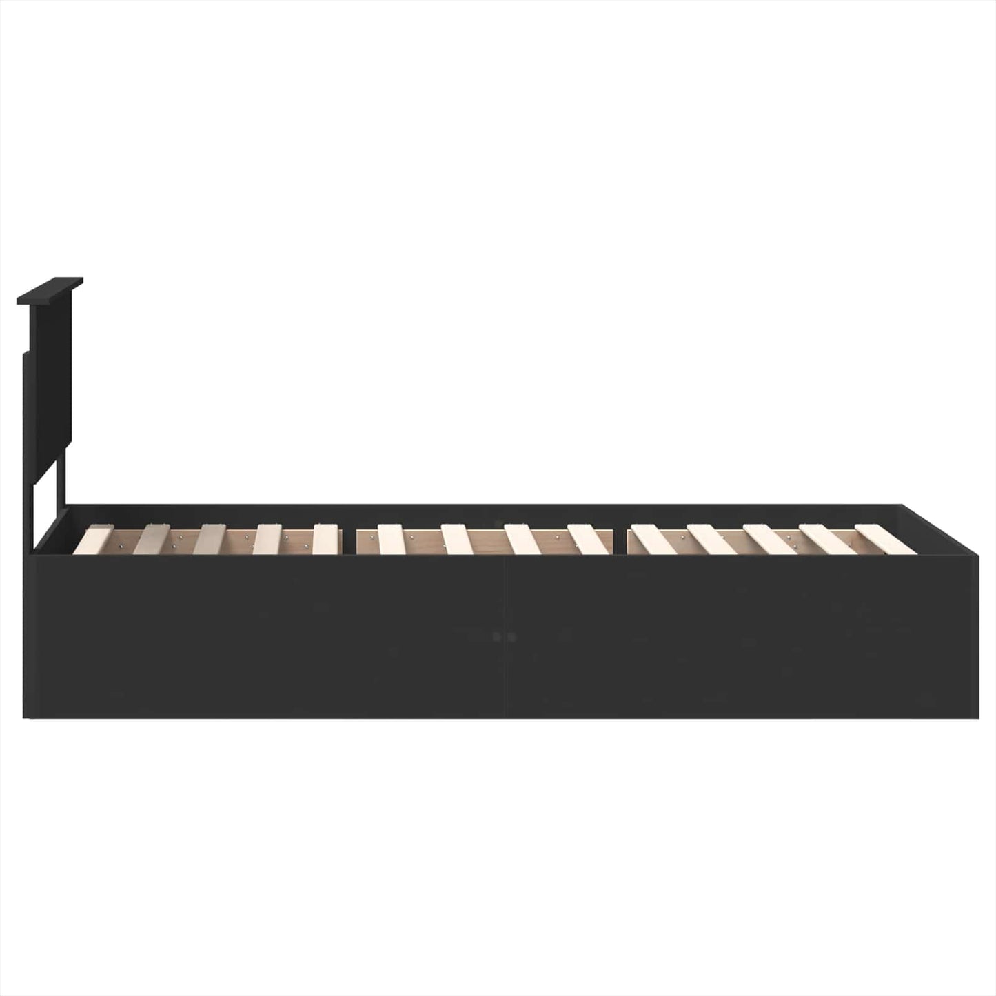Sengestamme med hodegjerde Svart 75 x 190 cm Konstruert tre