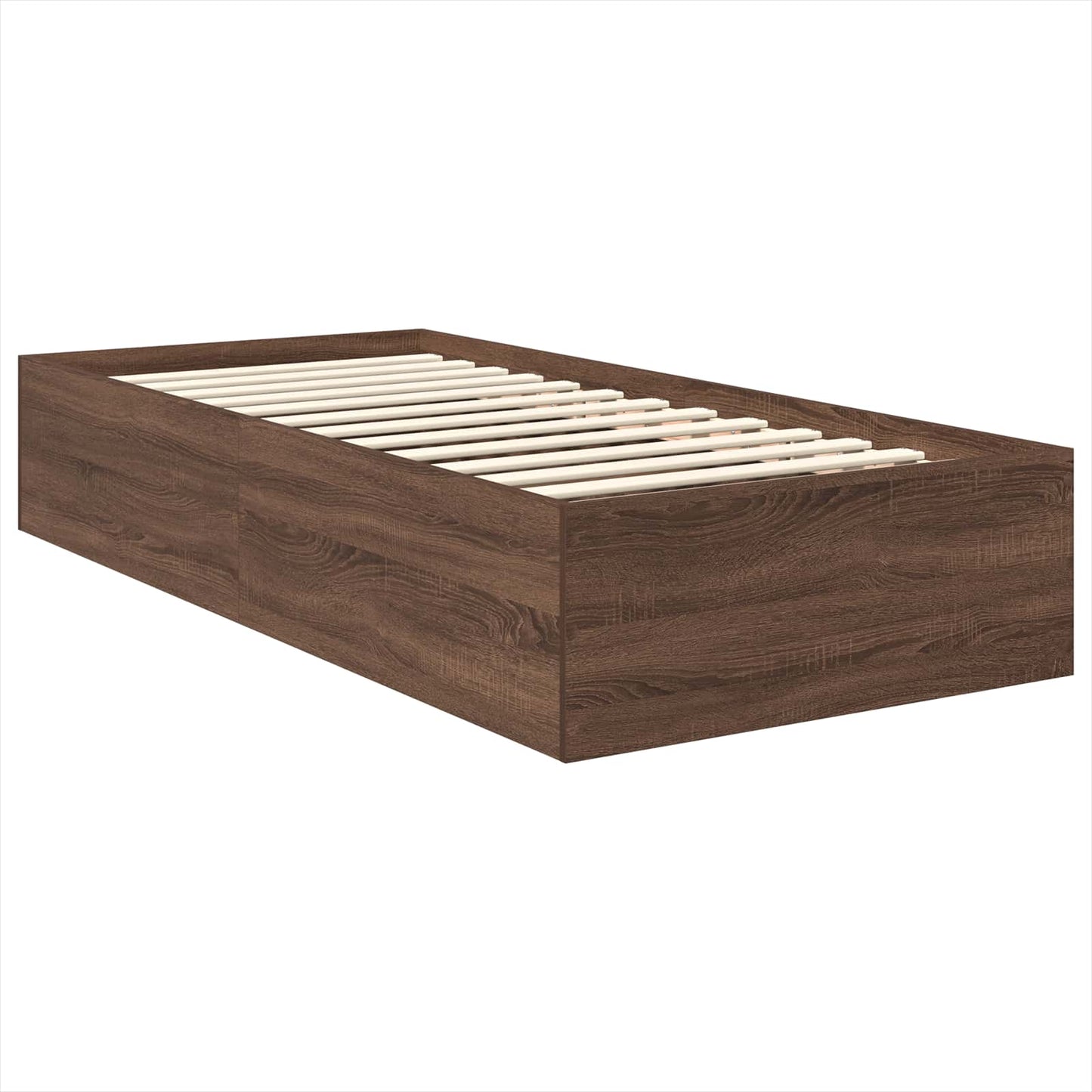 Sengestamme med hodegjerde Brun Eik 75 x 190 cm Konstruert tre