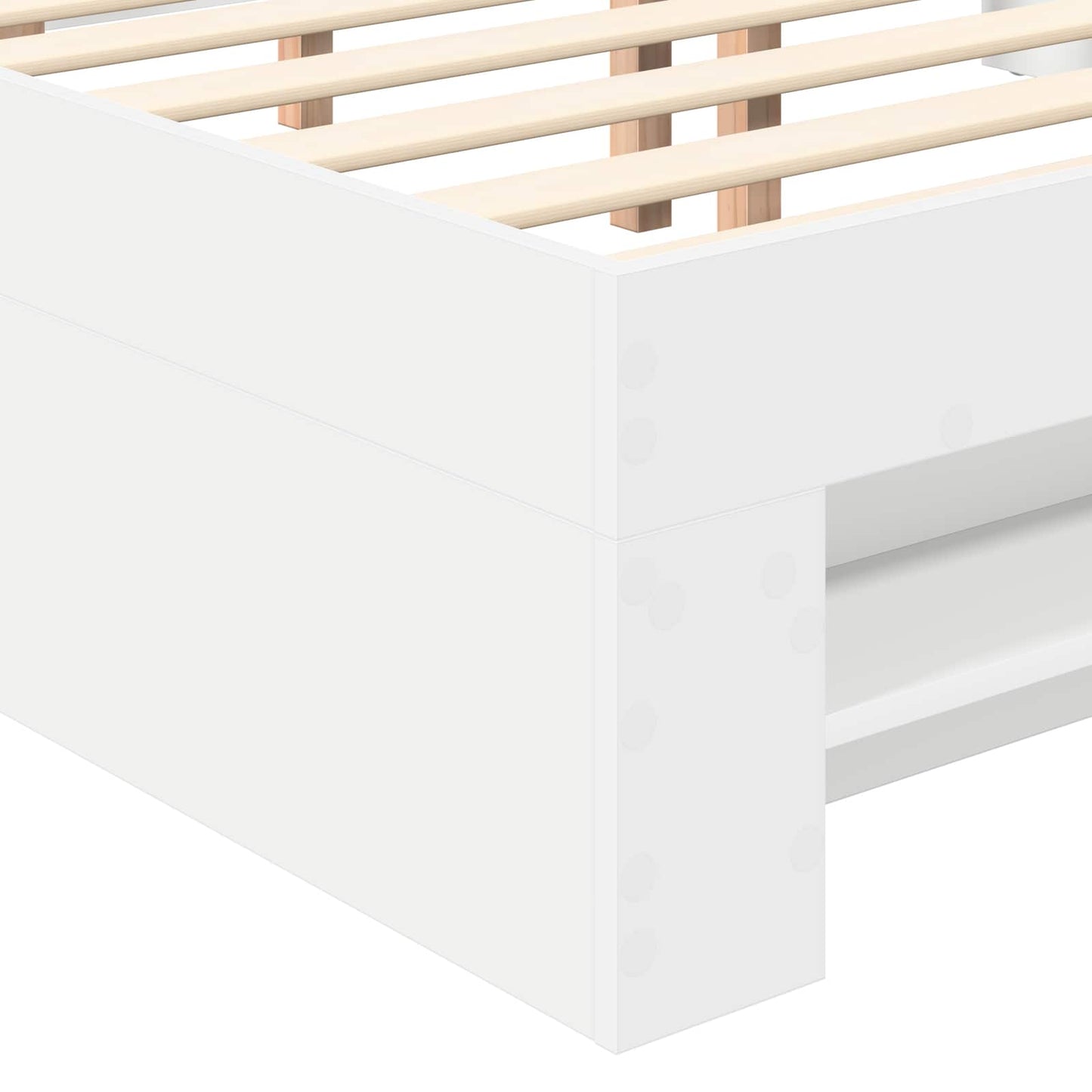 Sengestamme med hodegjerde Hvit 200 x 200 cm Konstruert tre
