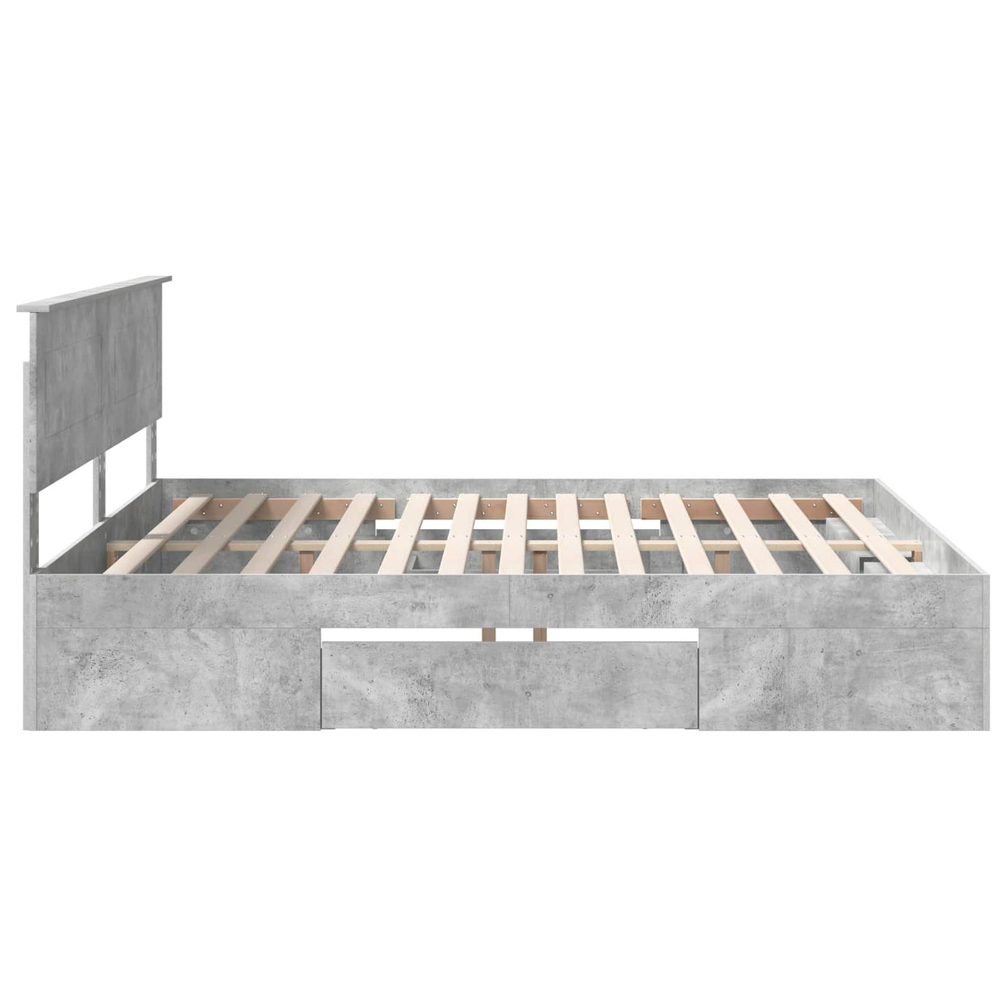 Sengestamme Betonggrå 200 x 200 cm Konstruert tre