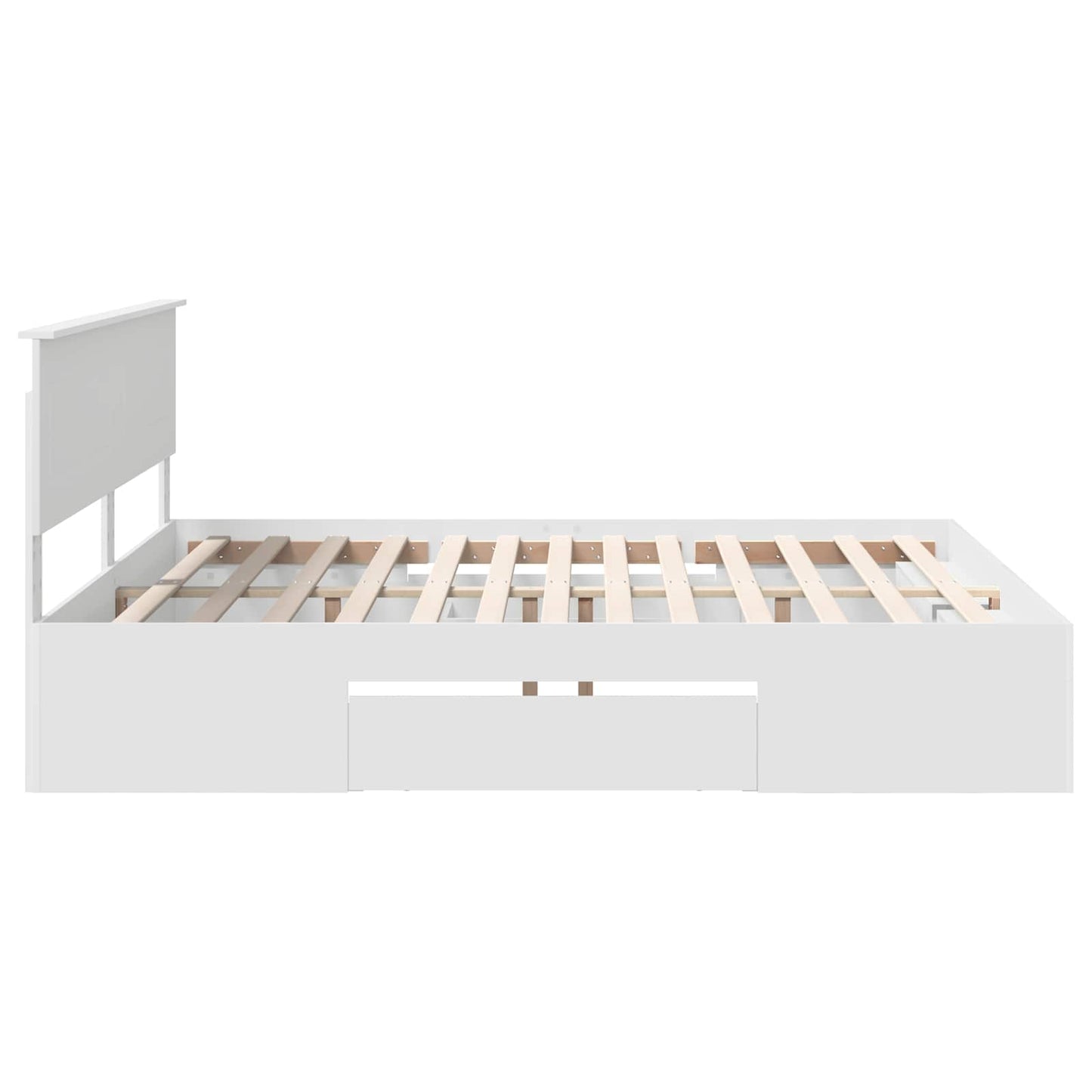 Sengestamme med hodegjerde Hvit 180 x 200 cm Konstruert tre