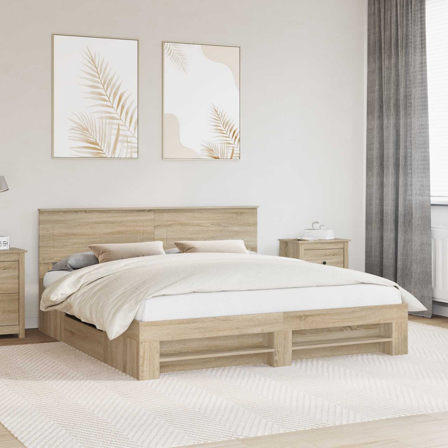 Sengestamme Sonoma eik 180 x 200 cm Konstruert tre