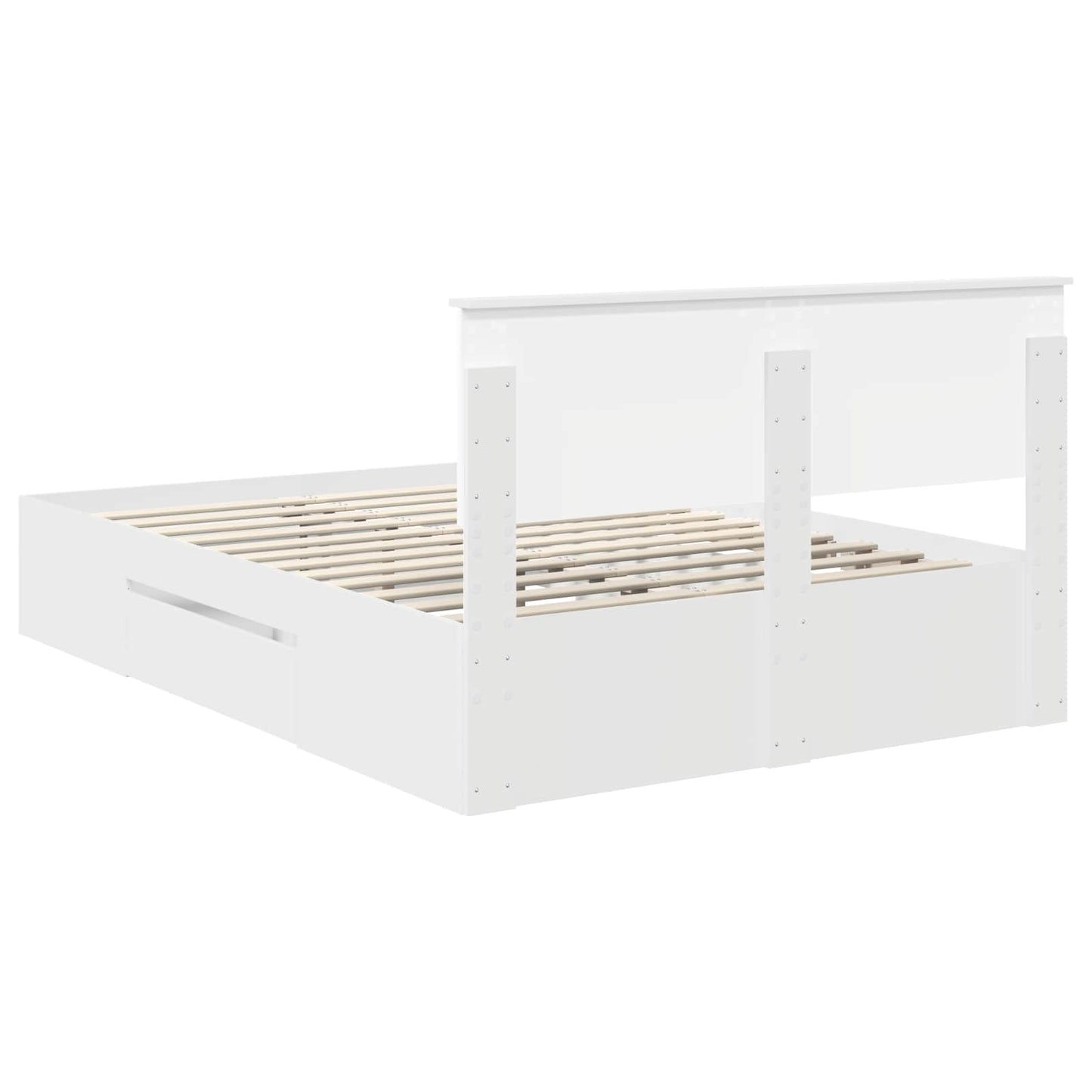 Sengestamme med hodegjerde Hvit 150 x 200 cm Konstruert tre