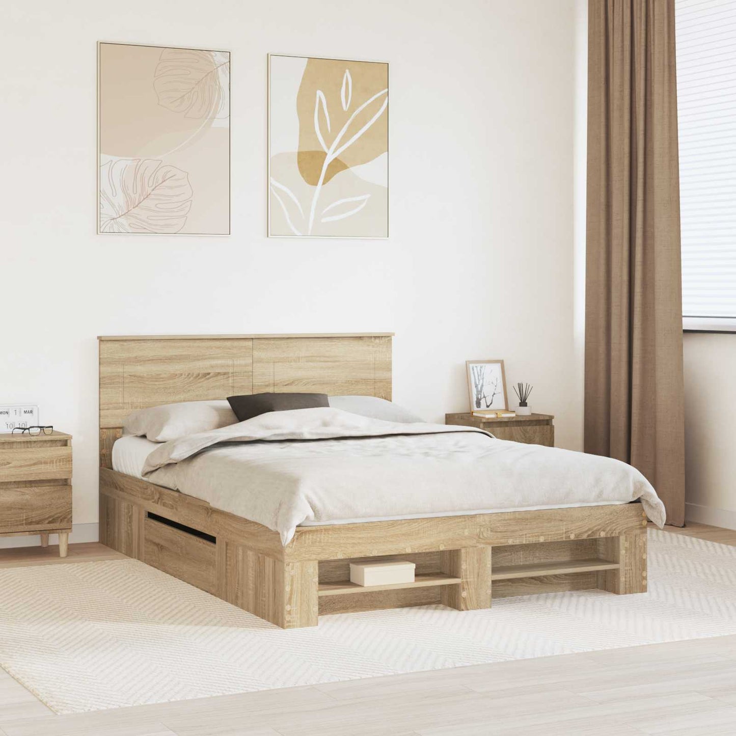 Sengestamme Sonoma eik 150 x 200 cm Konstruert tre