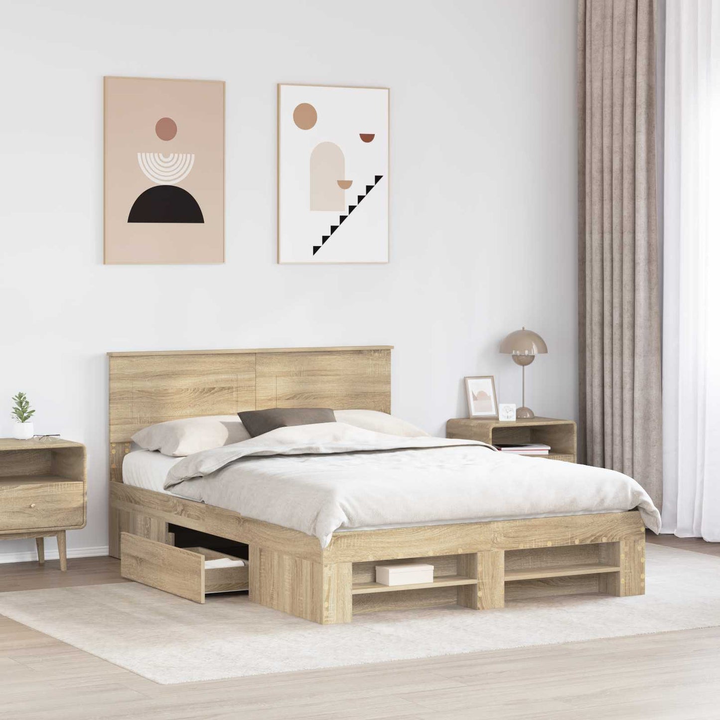 Sengestamme Sonoma eik 150 x 200 cm Konstruert tre