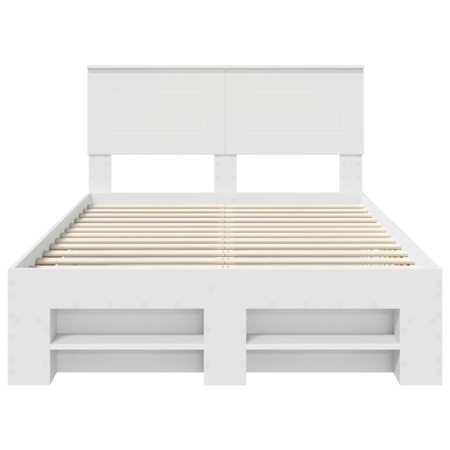 Sengestamme med hodegjerde Hvit 137 x 203 cm Konstruert tre