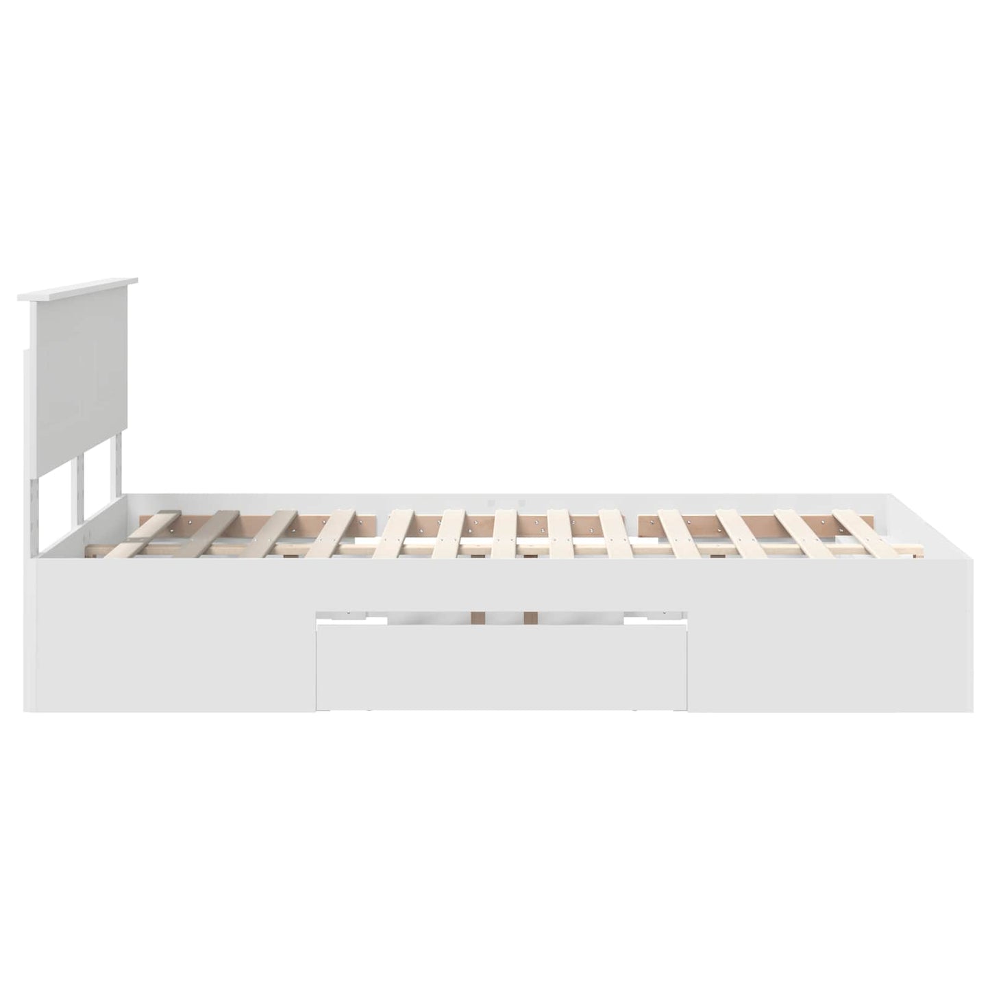 Sengestamme med hodegjerde Hvit 137 x 203 cm Konstruert tre