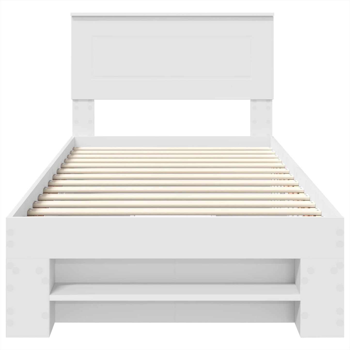 Sengestamme med hodegjerde Hvit 90 x 200 cm Konstruert tre