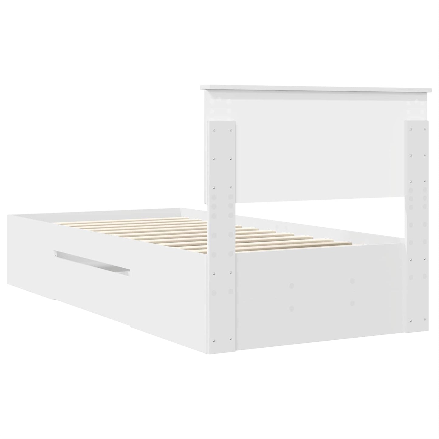 Sengestamme med hodegjerde Hvit 80 x 200 cm Konstruert tre