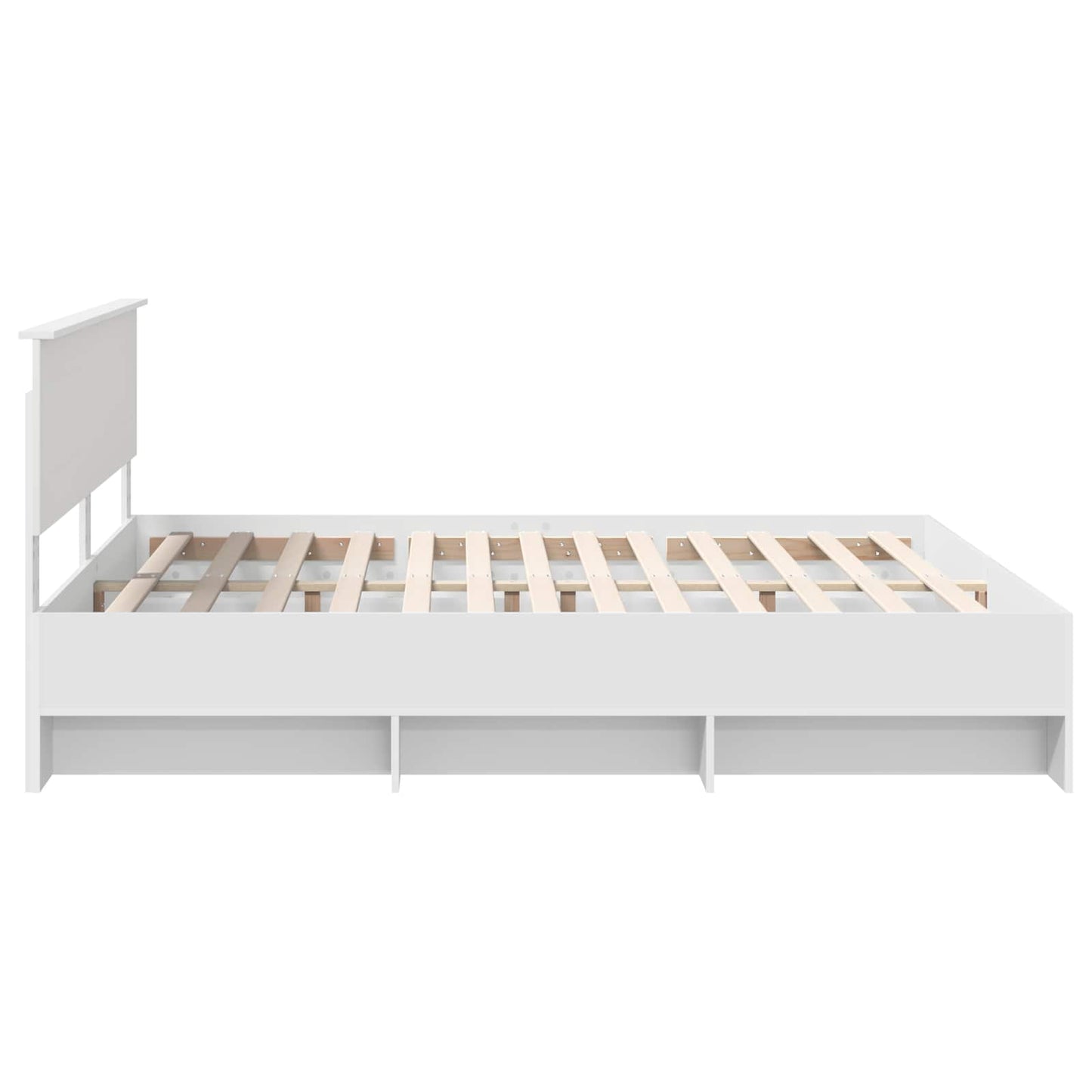 Sengestamme med hodegjerde Hvit 200 x 200 cm Konstruert tre